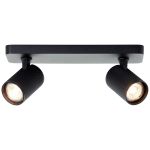 Brilliant Marty Ceiling Light Aluminium Sandy Black 10W 700lm - 830 Warm White | Incl. 2x GU10
