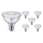 Multipack 6x Philips Master Value LED Bulb Reflector E27 PAR30 9.5W 740lm 25D - 927 Extra Warm White | Best Colour Rendering - Dimmable - Replaces 75W