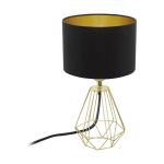 Eglo Table Lamp Carlton 2 Steel Gold Black | IP20 - Suitable for 1x E14 