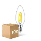 Multipack 10x Philips MASTER LED E14 Candle Filament Clear 3.4W 470lm - 922-927 Dim To Warm | Best Colour Rendering - Dimmable - Replaces 40W