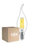 Multipack 10x Philips MASTER LED E14 Bent-tip Candle Filament Clear 3.4W 470lm - 922-927 Dim To Warm | Best Colour Rendering - Dimmable - Replaces 40W
