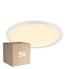 Multipack 3x Nordlux LED Bulkhead Oja 29 White 18W 1700lm - 827 Extra Warm White | 3-Step Dimmable - IP20